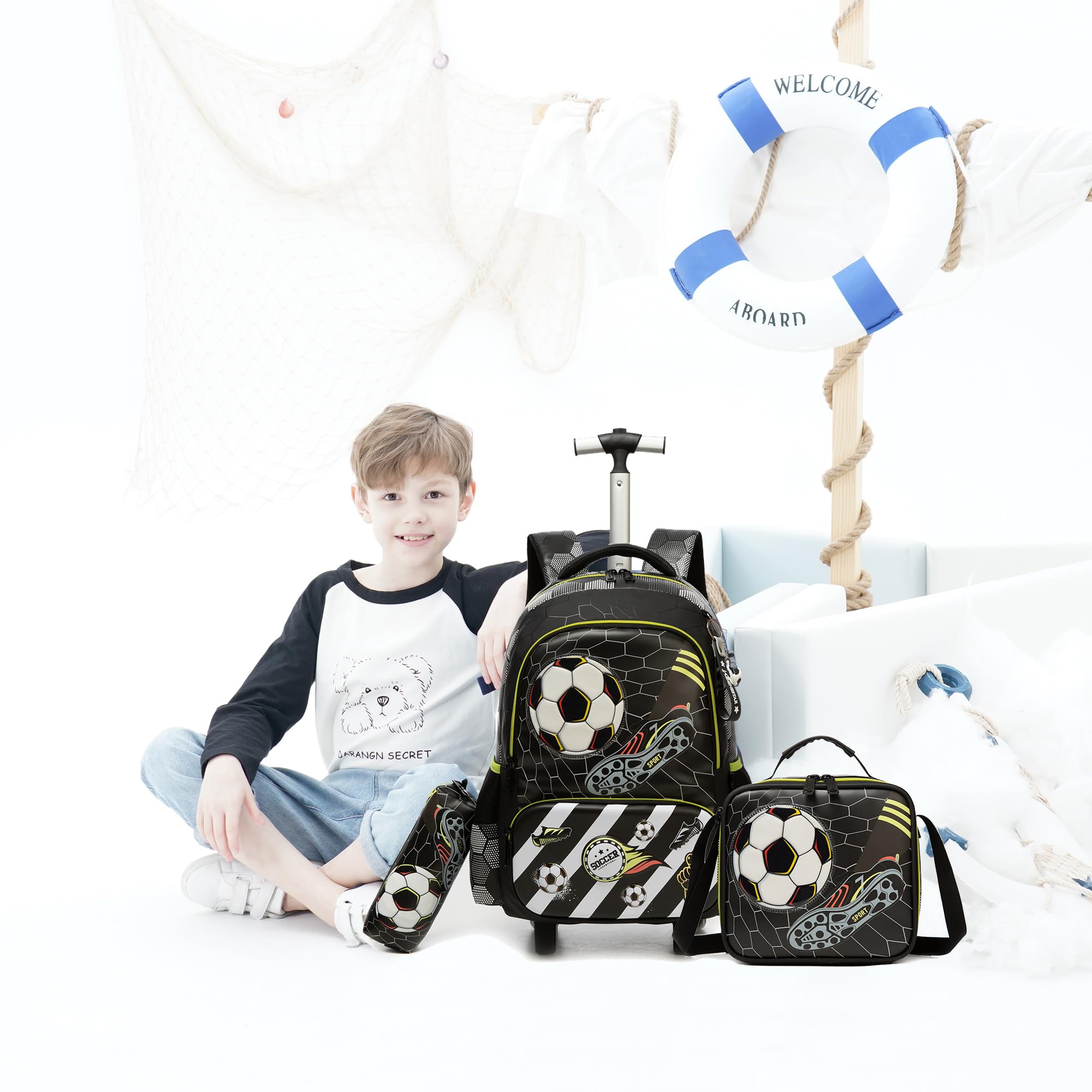 Meetbelify Sac à dos à roulettes pour enfants avec roulettes pour filles et garçons