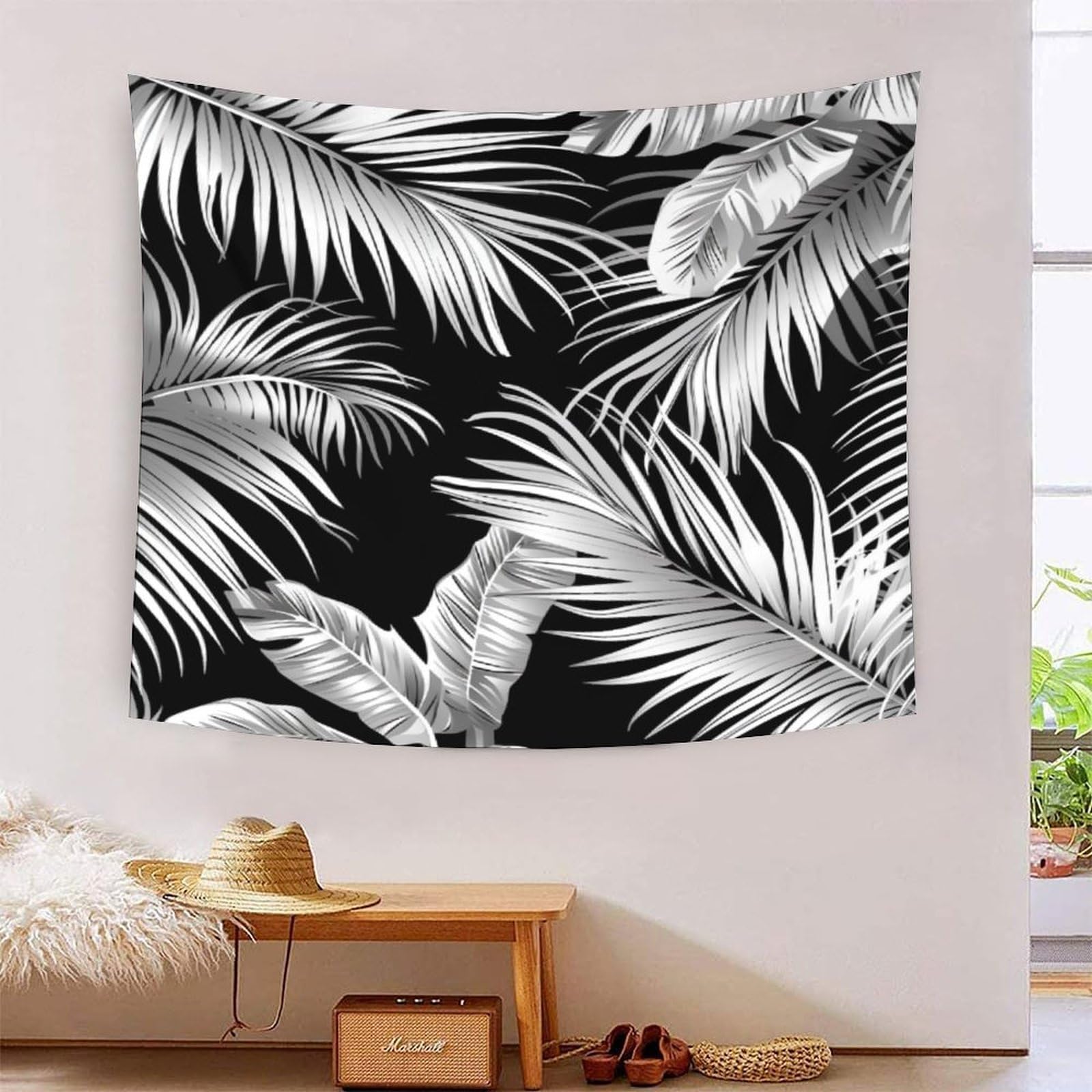 Tapiz de pared 3D con estampado de hojas para transformar el ambiente de tu sala de estar 7