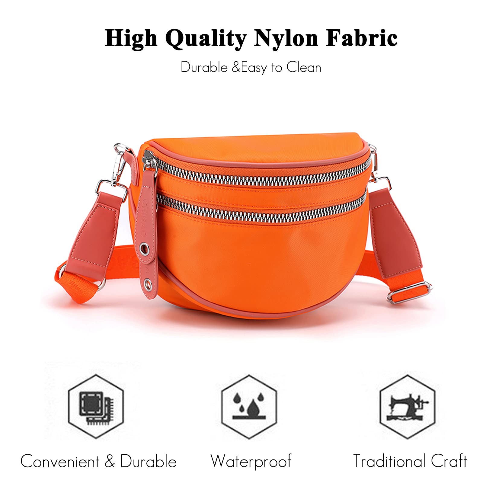 FANDARE Léger Sac à Bandoulière Polyvalent Sacs D'épaule Besaces Poitrine Poche Sling Porté Epaule Sacoche Les Adolescents Hommes Femmes Imperméable Nylon pour Voyage École Sports Crossbody