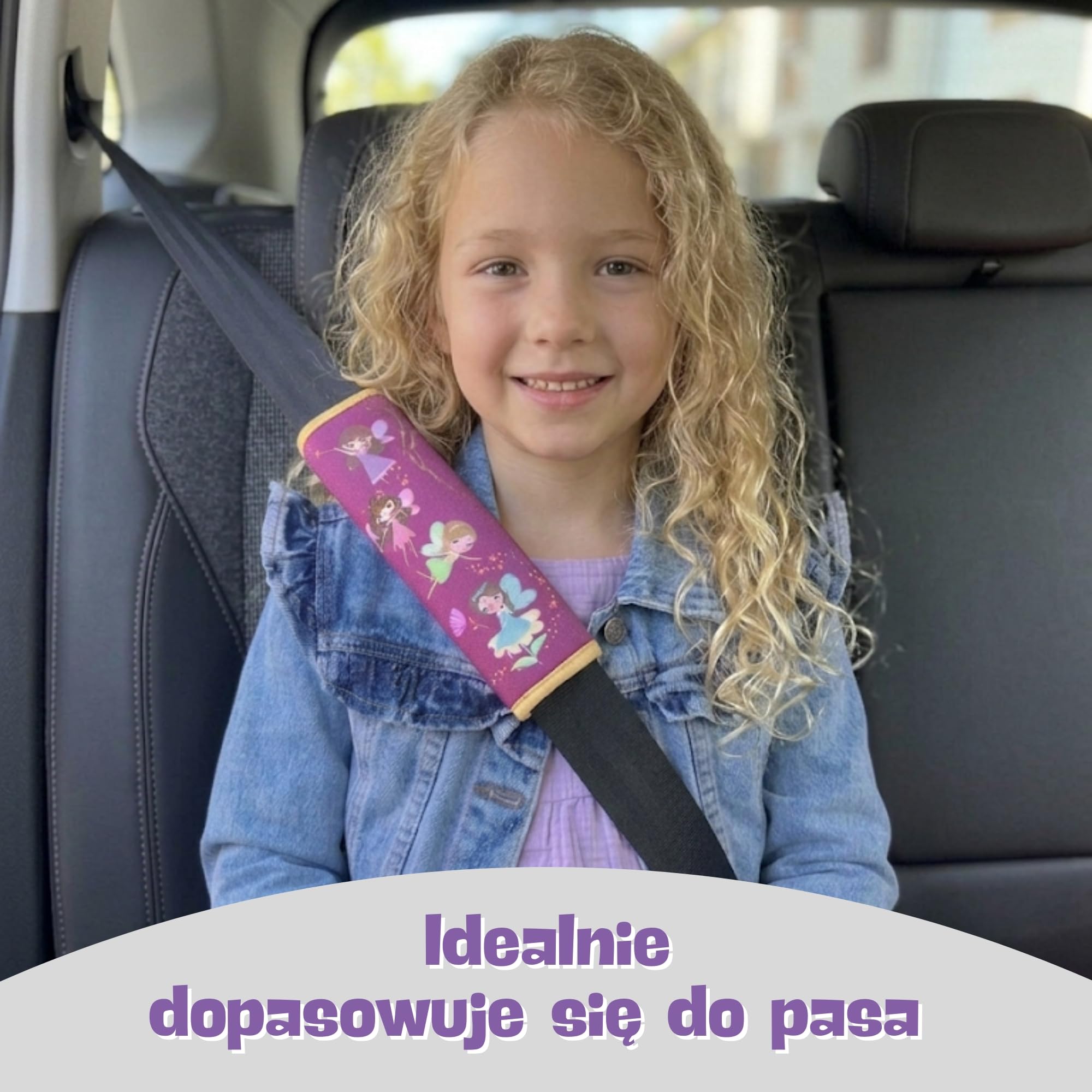 1x HECKBO Ochraniacze na pasy bezpieczeństwa z motywem Wróżka - ochraniacze na pasy dla dzieci i niemowląt - idealne na każdy pas bezpieczeństwa samochód fotelik dziecięcy rower przyczepa samolot