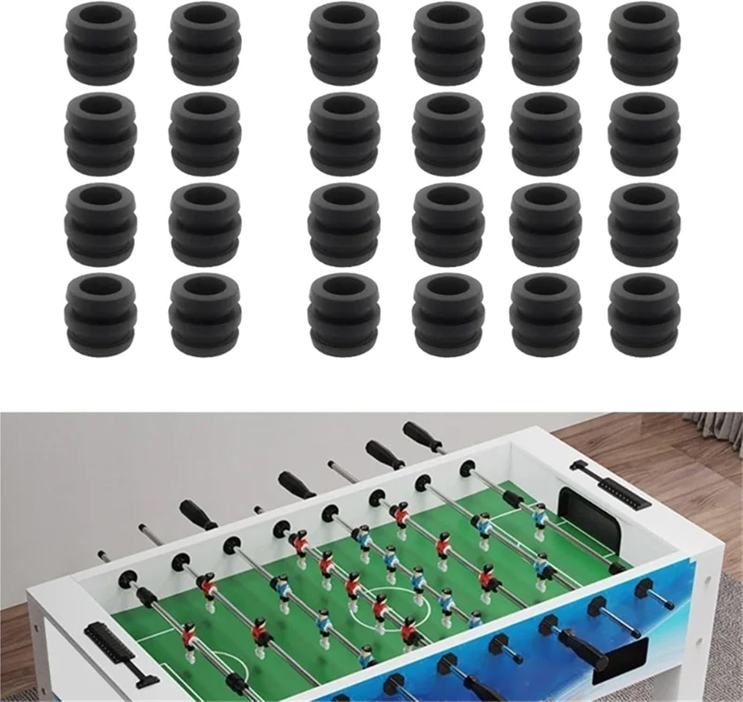 Foosball Table Rod End 60 Pcs Foosballs Table Rod Bumper Buffer Bushings Football Board Bearings Universal Desk Game Part