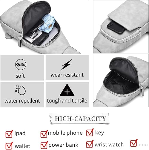 Miniatura 5 de FSD.WG Mochila bandolera para hombre, bolsa de pecho, bolsa de hombro, bolsa de viaje para hombres con resistente al agua