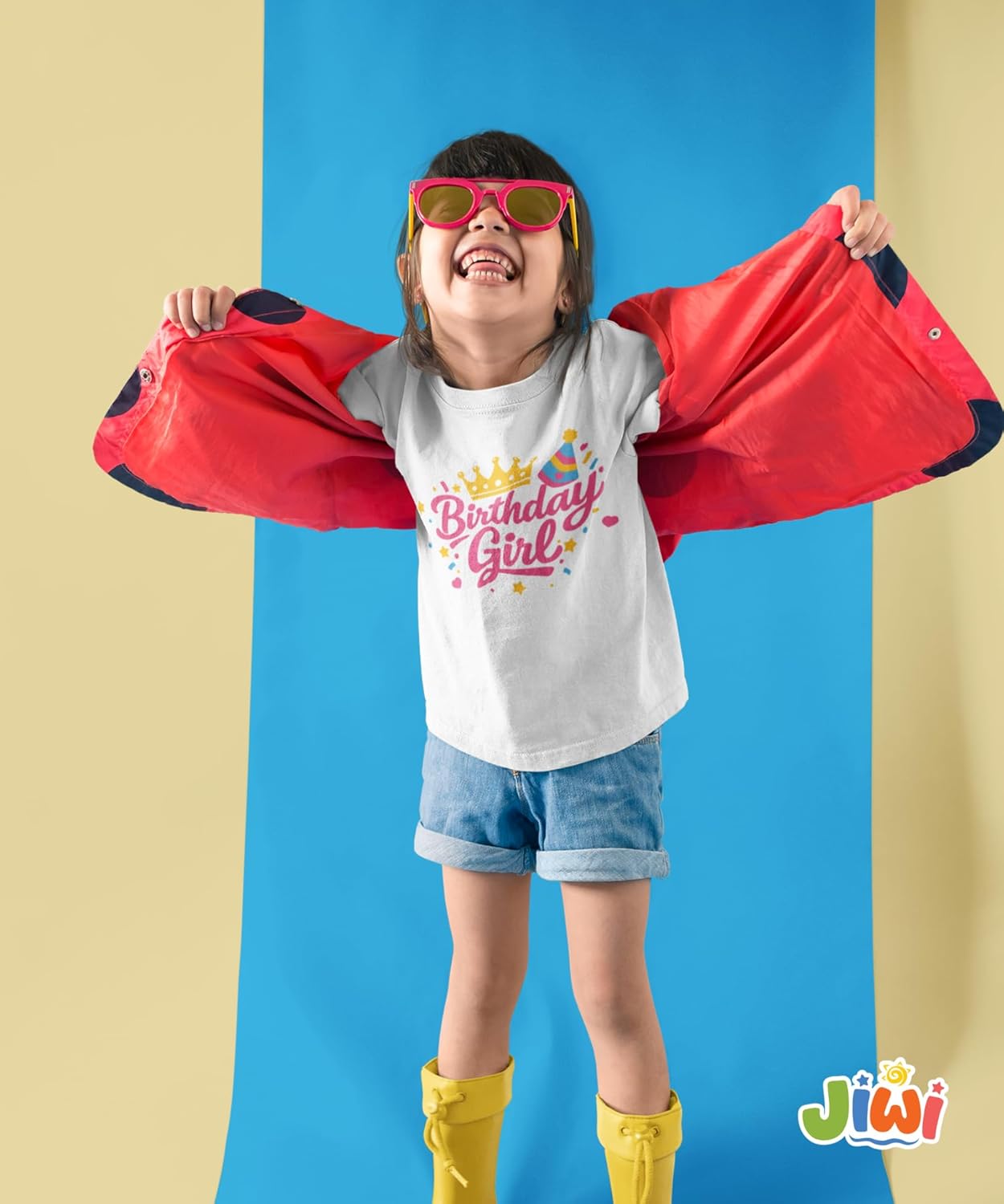 Birthday Girl Toddler T-Shirt – Crown Party Hat Confetti Tee – Fun Birthday Gift | Perfect for Toddlers’ Parties - Image 4