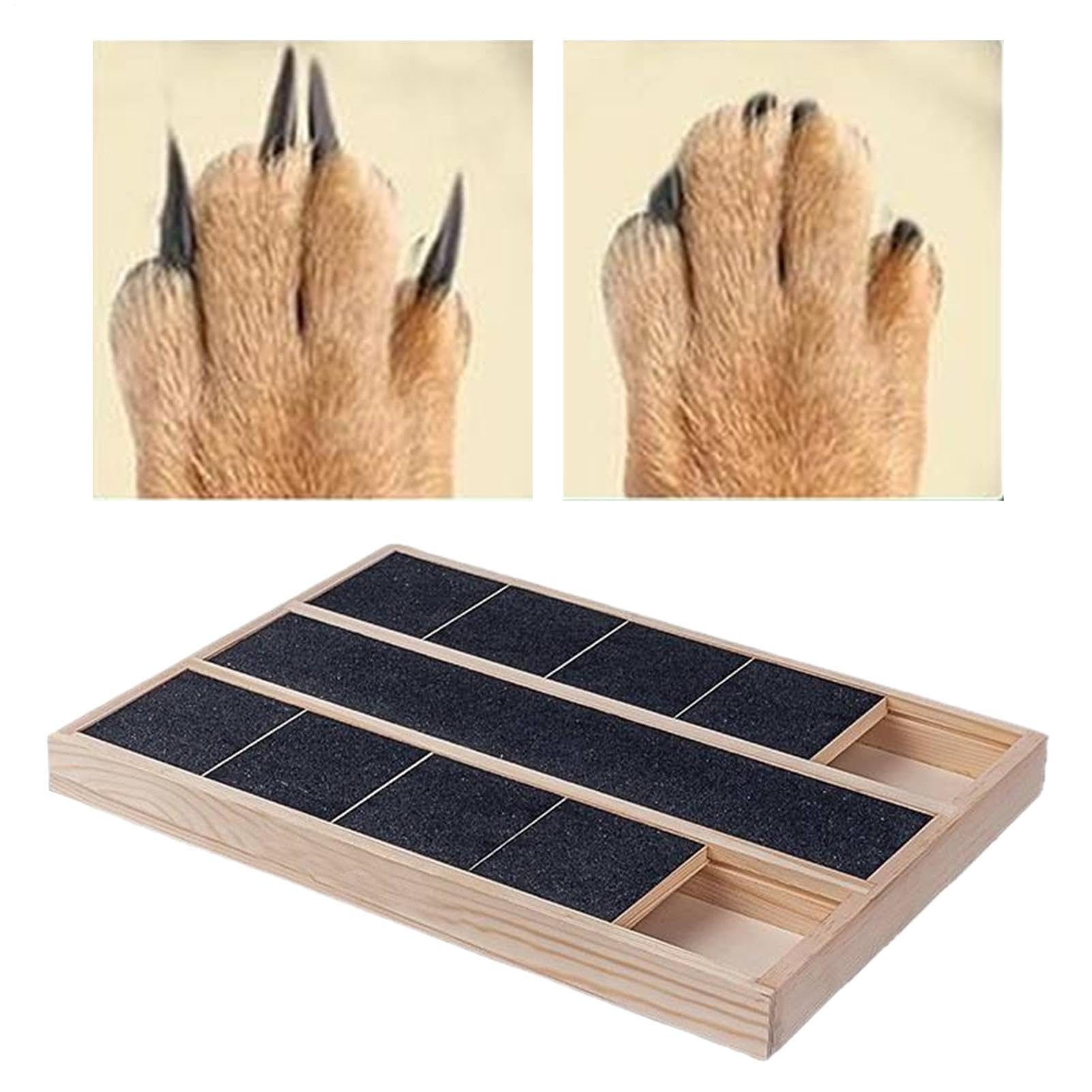 Grattoir pour chiens en bois contre le stress des coupes de griffes