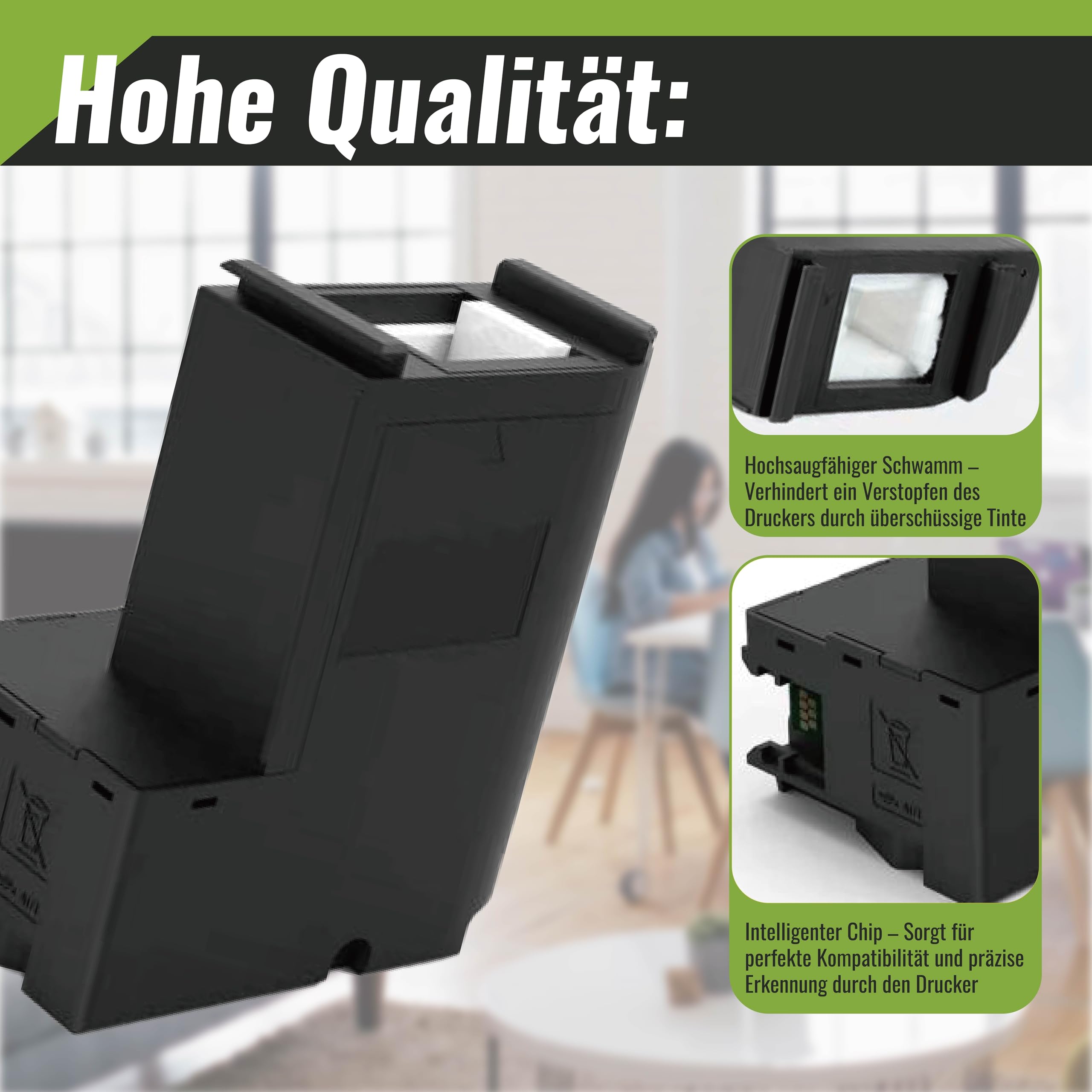 kamo T04D1 Scatola di Manutenzione compatibile con Epson T04D1 C13T04D100 Maintenance Box, per Expression Home XP 5100 5105 5150, Workforce WF 2860 2865, EcoTank ET-15000 ET-4750 ET-4850 ET-3750 5170