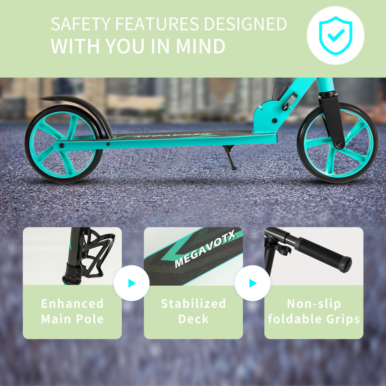 Patinete plegable para niños con ruedas resistentes de 8 pulgadas, scooters para niños, adolescentes, adultos a partir de 8 años, manubrio ajustable, regalo para niños y niñas, capacidad de 6