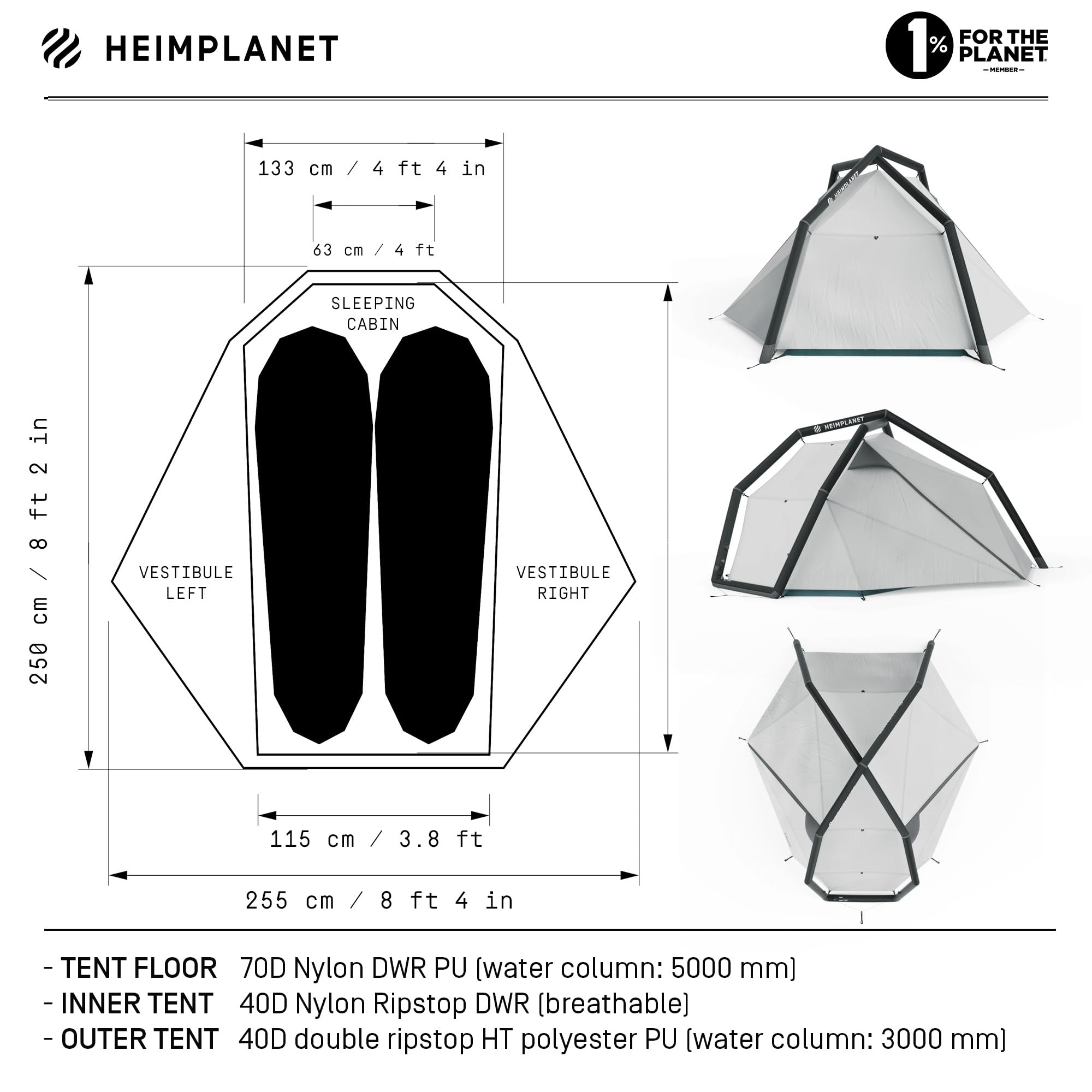 Amazon.co.jp: HEIMPLANET フィストラル V2 1~2人用ジオデシックテント