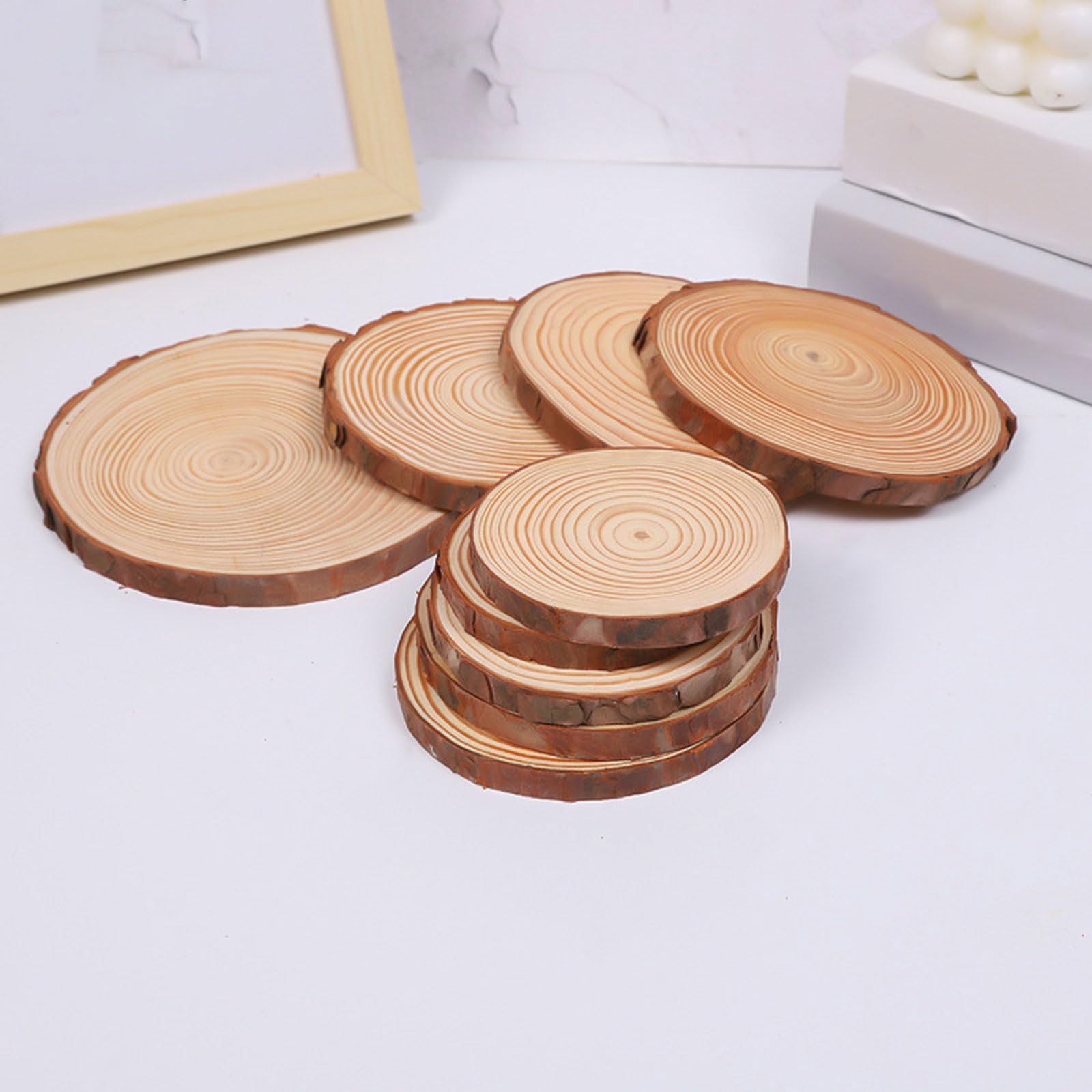 Unbehandelte Naturholzscheiben Mit Rinde, 3–5 Cm, Runde Holzscheiben Und Kreise Für Bastelmalerei, Rustikale Weihnachtsdekorationen, Diy-hochzeitsd(Size:30pcs 1.18-1.96in(3-5cm) thickness 0.39in(1cm))
