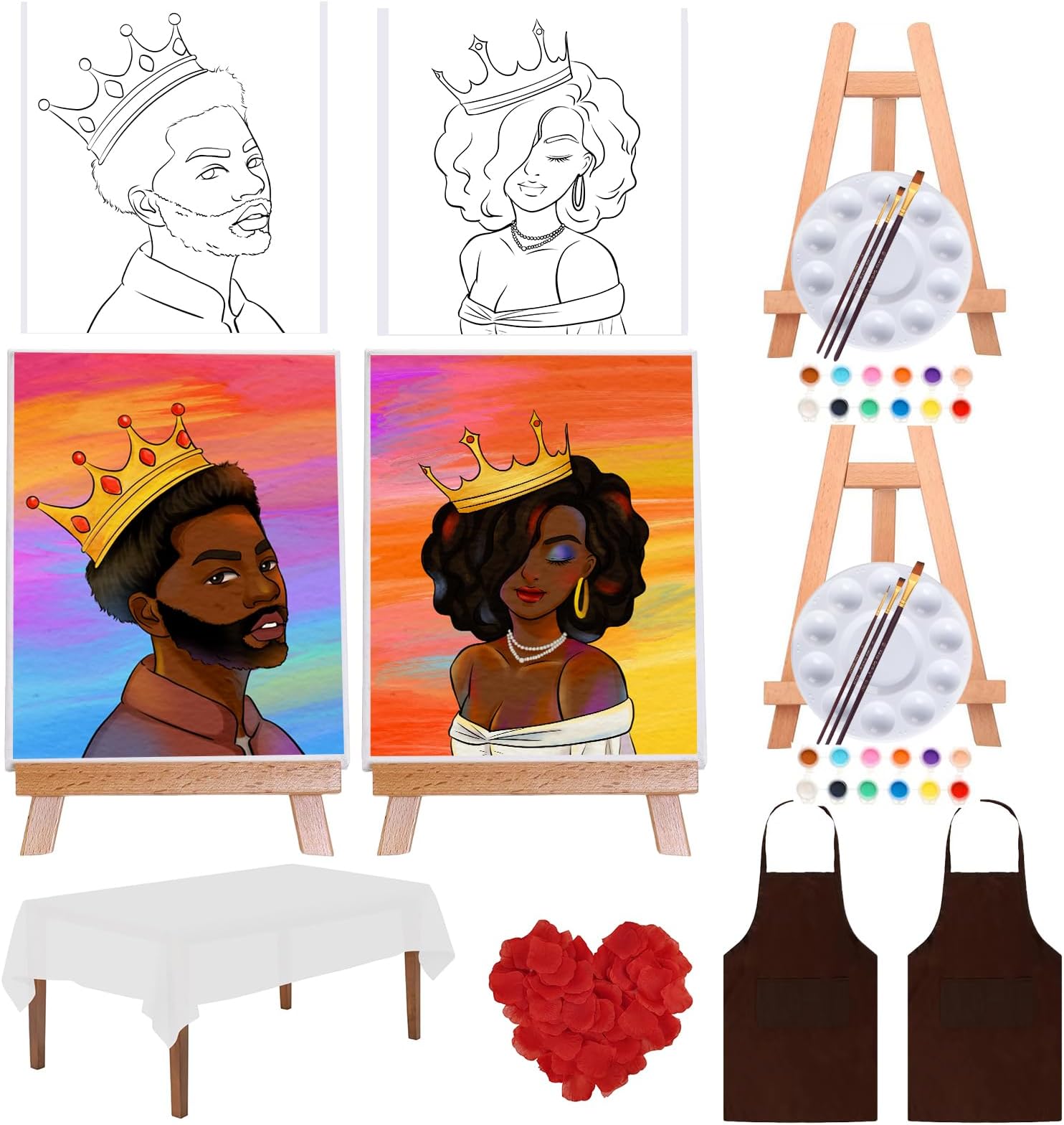 TEBTEOTEK Sip and Paint Kit for Adults Couples Date Night