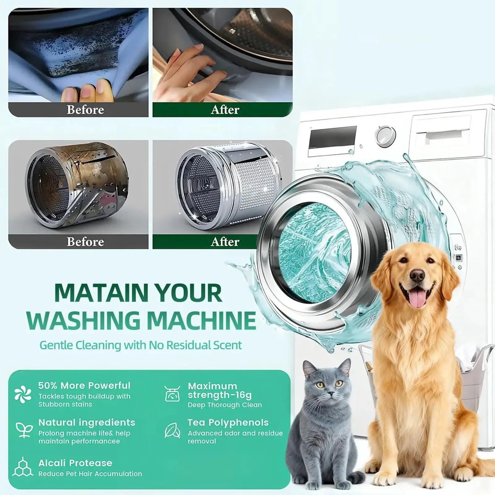 washing machine cleaner tablets Waschmaschinenreiniger for Haustierbesitzer