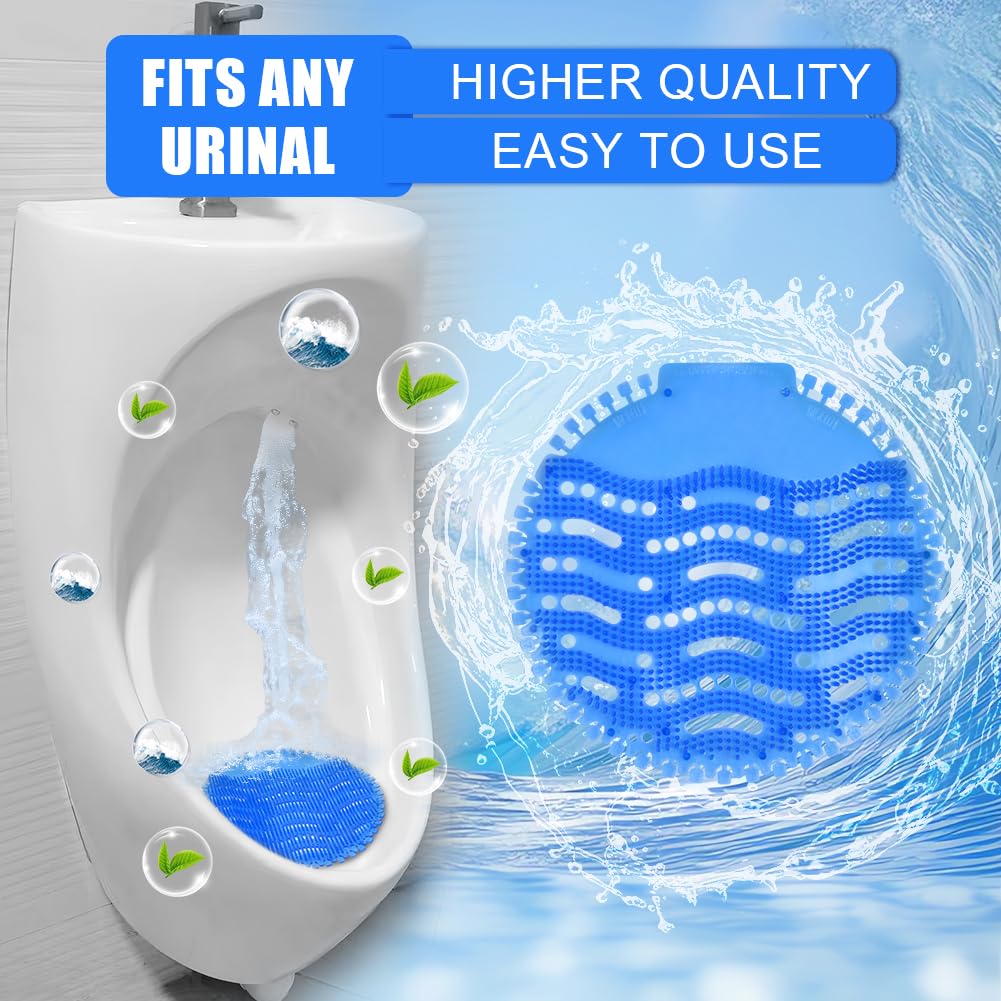 ACWOO 12 Piezas Filtro para Urinario, Desodorante de Urinario, Filtro Urinario Perfumado, Desodorizante y Antisalpicaduras, Filtro de Orina para la Mayoría de Urinarios en Baños y Aseos(Azul)