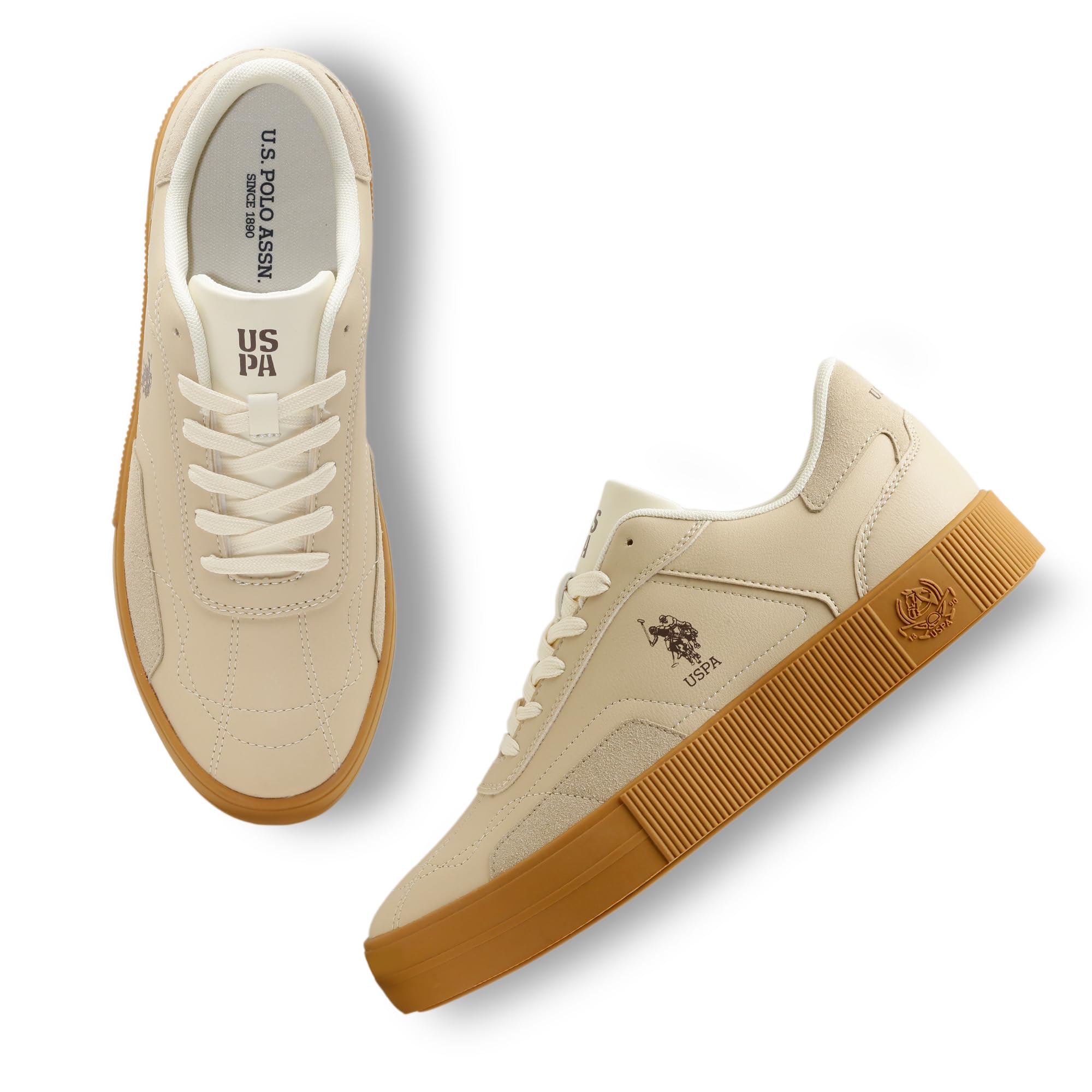 U.S. Polo Assn. Mens Zyron Sneaker Beige - Image 1