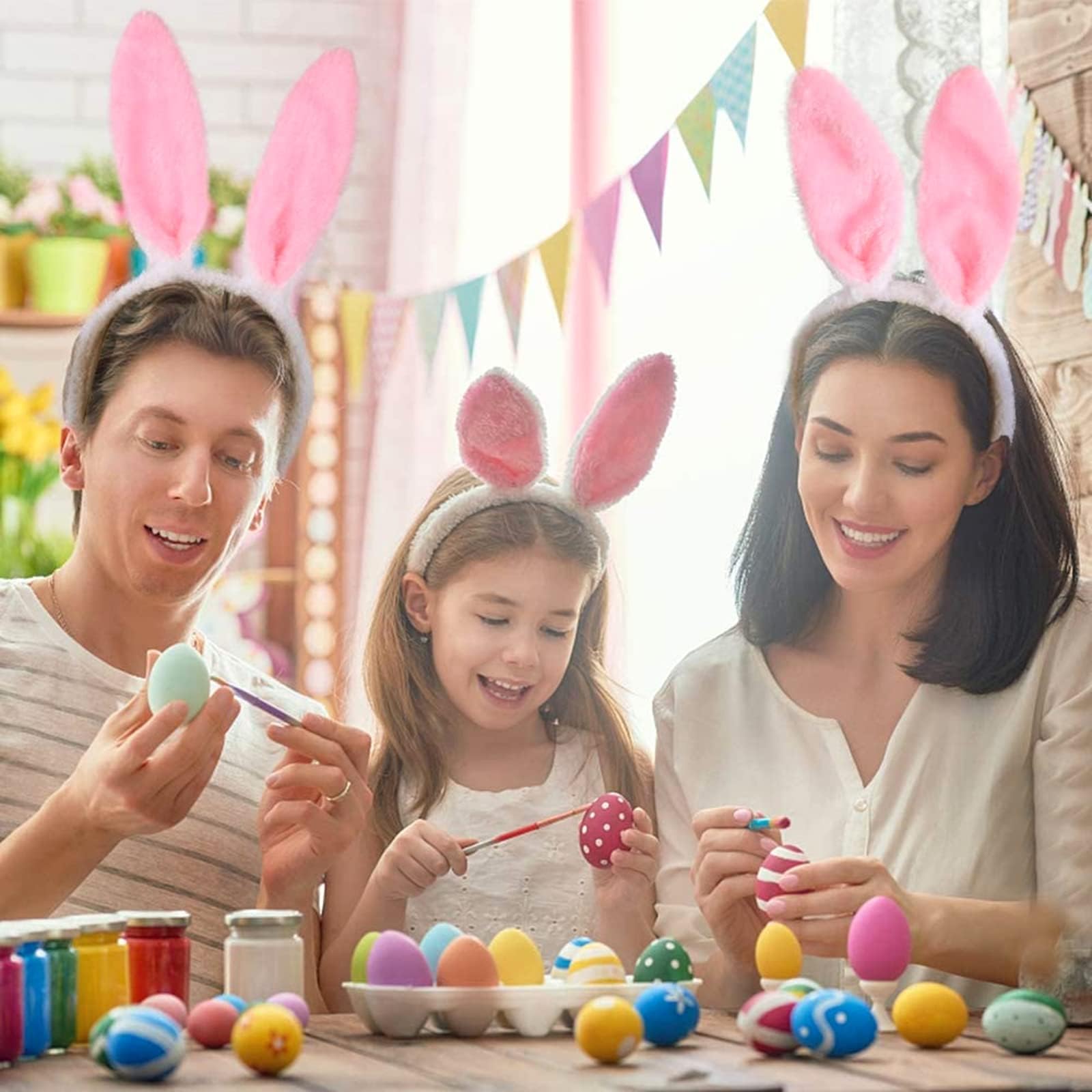 Cerchietto Orecchie Coniglio Peluche, Fascia Capelli Orecchie da Coniglio Peluche, Orecchie da Coniglietto Pasquale, Accessori per Costume da Coniglietto per Pasqua, Carnevale, Compleanno, Cosplay - 5