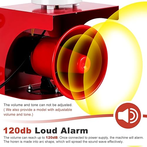 Miniatura 2 de Alarma de sirena industrial de 120 dB, alarma de luz y sonido IP55 para exteriores, sirena impermeable con luz para oficina, hogar, fábrica,