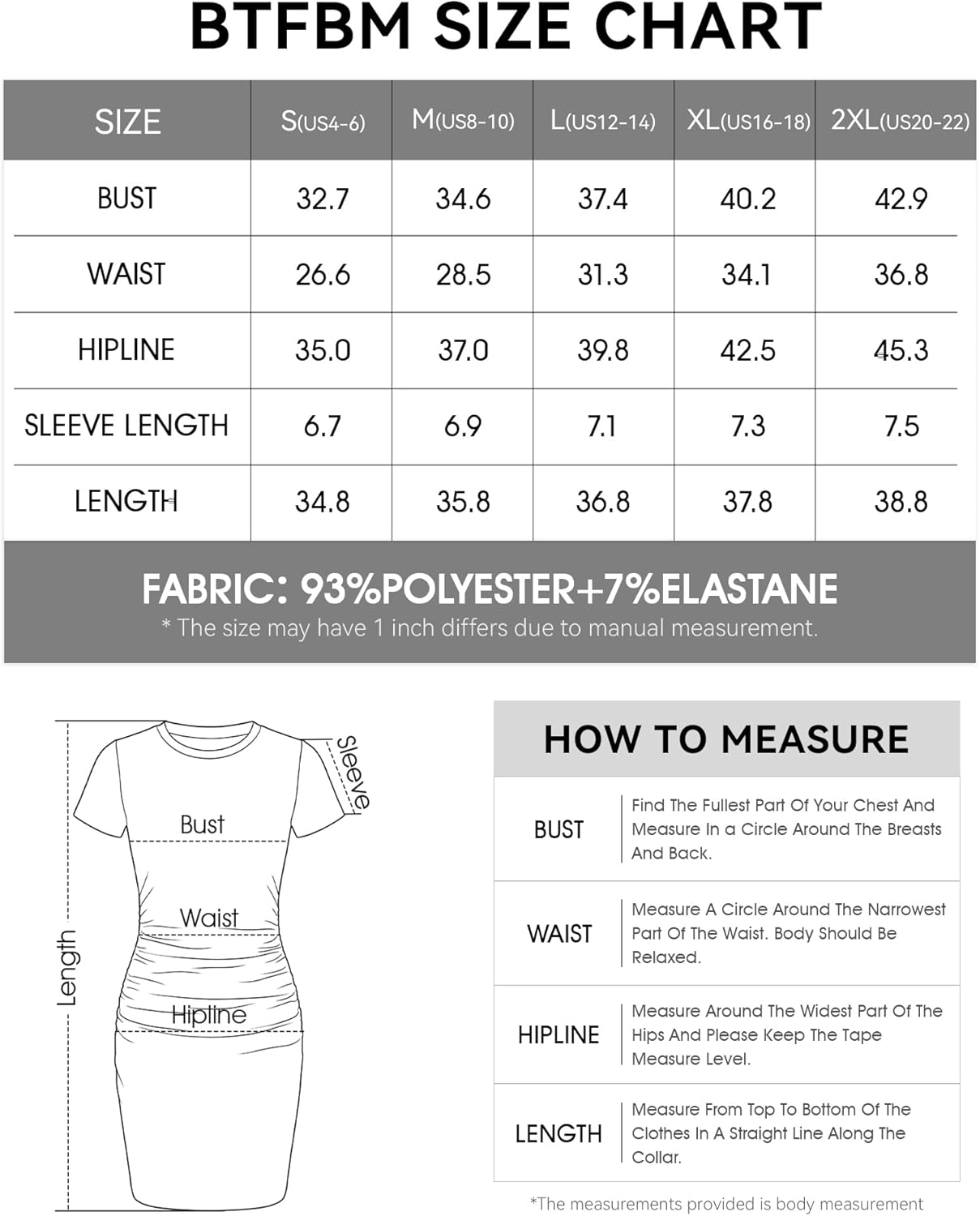 BTFBM Summer Dresses for Women 2026 Short Sleeve Crewneck Bodycon Ruched Spring Tshirt Mini Dress Vacation Casual Outfits - Image 5