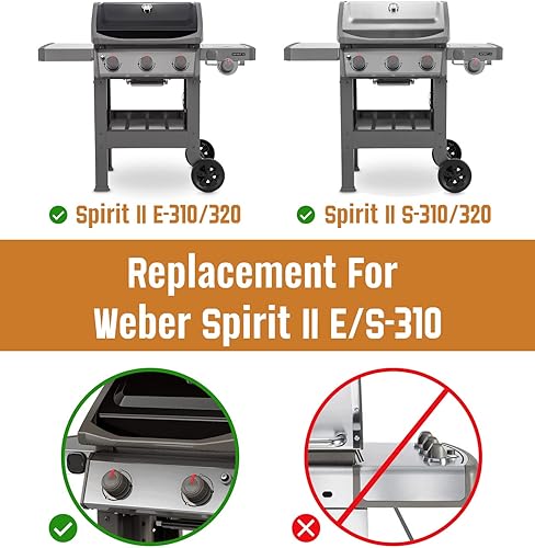 Miniatura 54 de Piezas de repuesto para parrilla Weber GS4 Spirit II 200 Series, Spirit II E-210, S-210 (control de montaje frontal), barras aromatizantes 7635