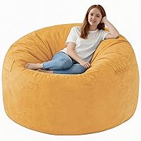 Vista 85 de Silla de Puf de 3 pies, Sillas de Puf Cómodas con Relleno de Espuma Viscoelástica, Sofá de Puf Esponjoso con Funda de Terciopelo Holandés, Sillas