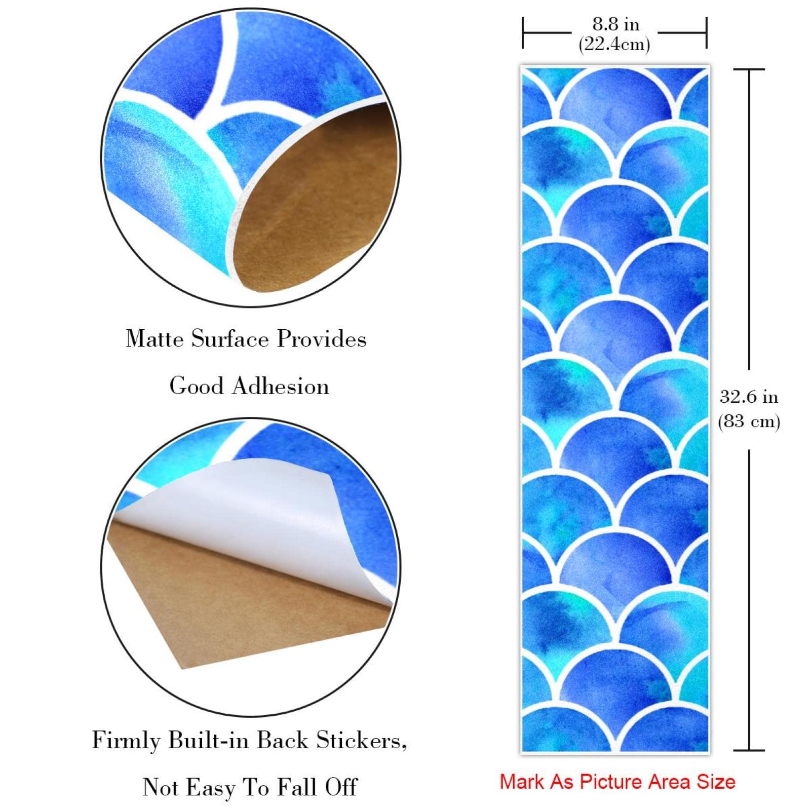 Mermaid Scale Blue 2 Stück Skateboard-Griptape Bogen Schleifpapier Longboard Aufkleber Roller Deck Sandpapier