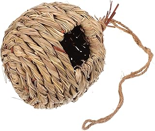 Balacoo Ninho De Pássaro De Palha Gaiola De Pássaro Grande Gaiola De Pássaro Casa De Esquilo Cama De Pássaro Casa De Beija-Flor Palha Tecida Casa Escotilha Gaiola De Pássaro Casa De