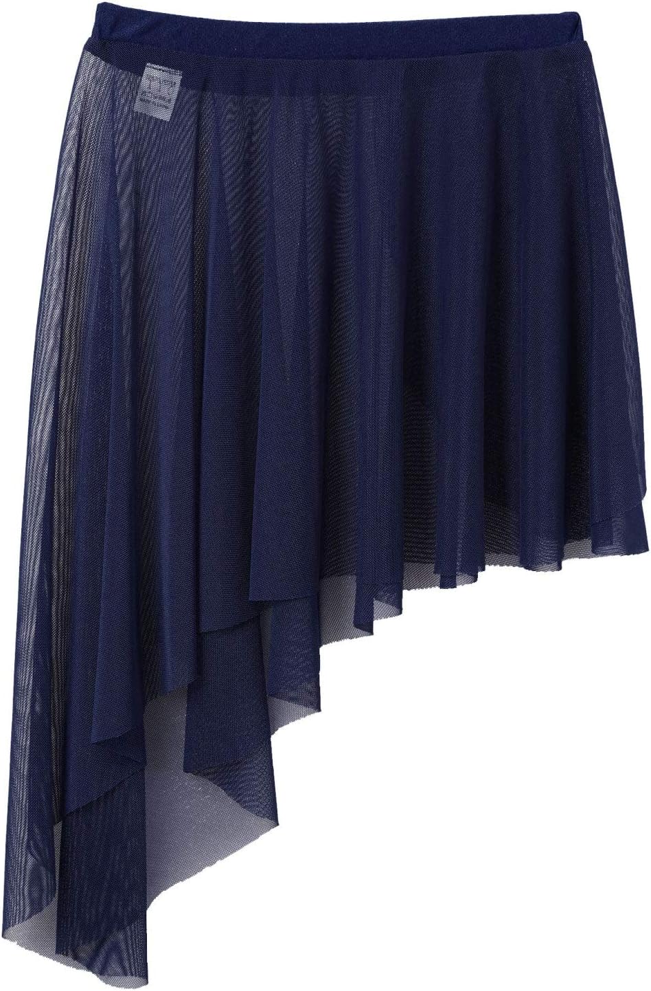 Ballet Dance Sheer Mesh Skirt for Girls Kids Irreguar Pull On Circular Skirt Skate Over Scarf Pleated Skirt Navy Blue 2-3