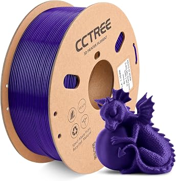 CCTREE PLA+ Filament 1.75mm, 1KG Cardboard Spool 2.2 lbs, Purple | Stronger and Toughness, Easy Print 3D Printing Filament PLA Plus, Accuracy +/- 0.03 mm, Fit Most FDM 3D Printers