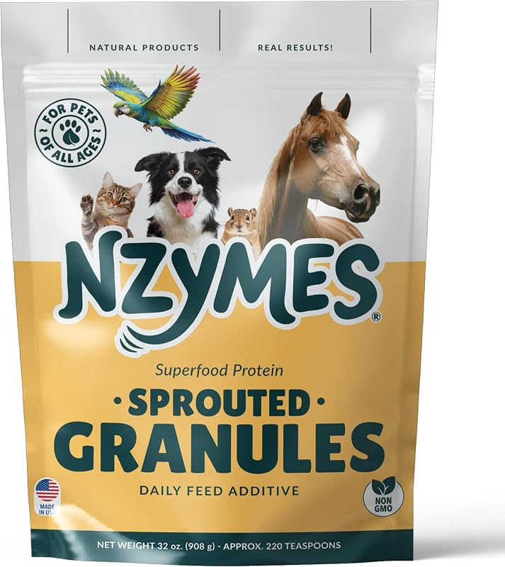 Suplemento em Grânulos de Brotos Nzymes para Cães, Gatos e Equinos, 907 g