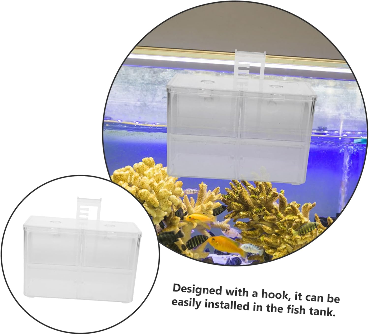 MERRYHAPY Fish Breeding Box Incubator Divider for Fish Tanks Transparent Hatchery Isolation Function Improves Fry Survival Rate