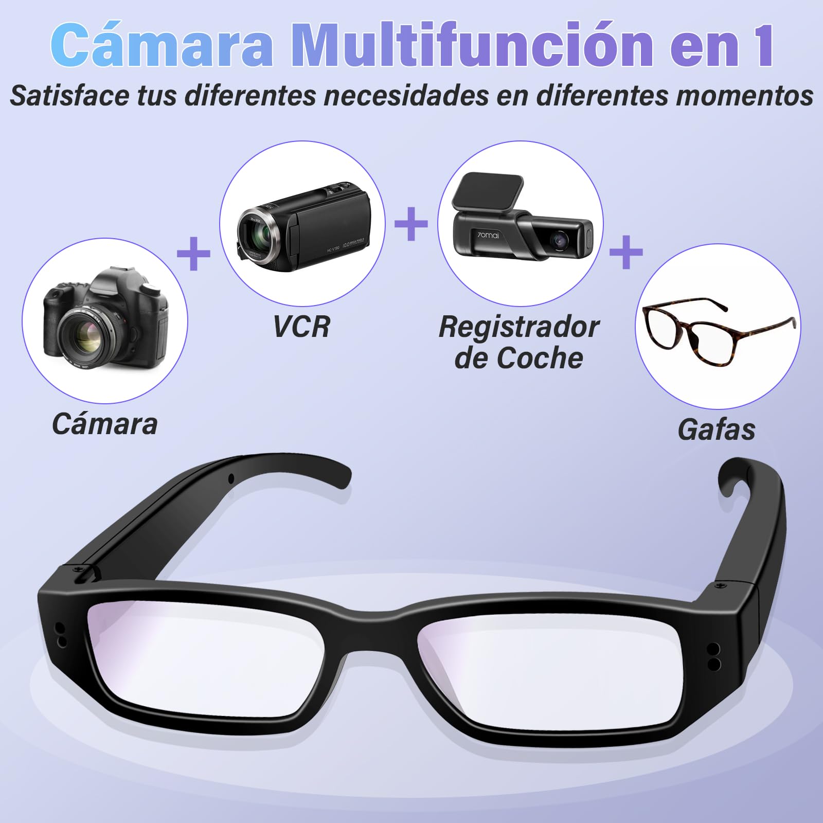 Cerne Nascoste Smart Glasses 64GB 1080P HD Video Support - Dettaglio