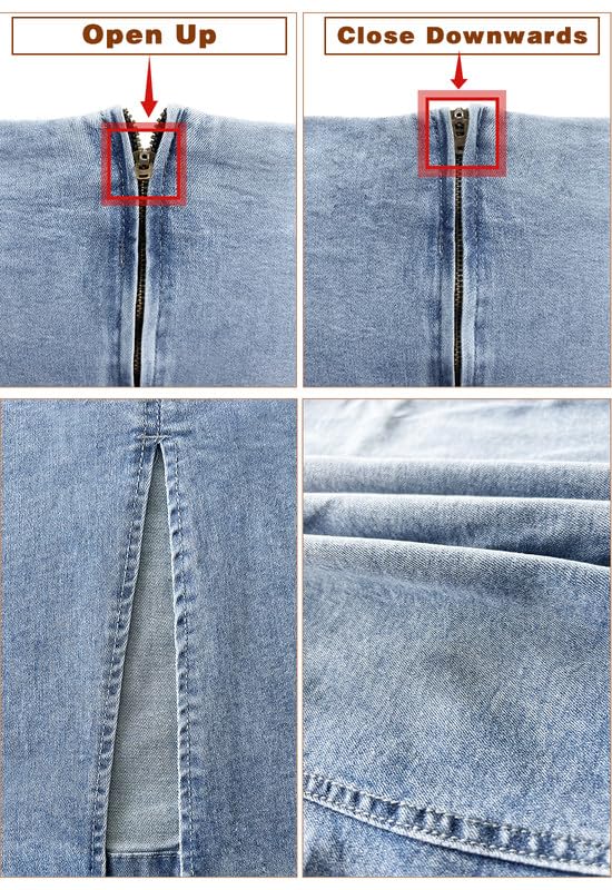 Alaster Queen Jupe fendue en jean pour femme Taille haute Moulante Jupe en jean pour femme UK