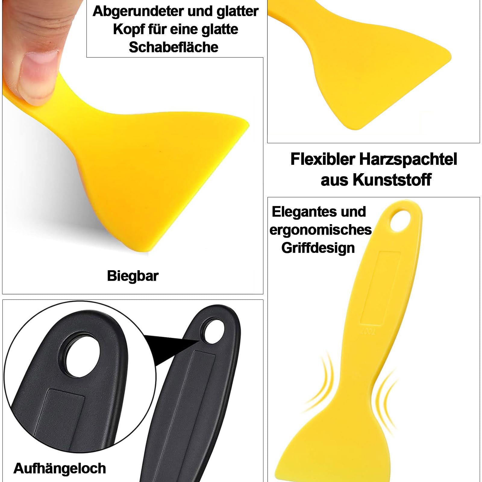 Set di spatole in plastica, 12 raschietti in plastica, lame in plastica, strumenti di rimozione delle bolle, spatola per stampa 3D, coltello in plastica, per riempimento, riparazione, fughe,
