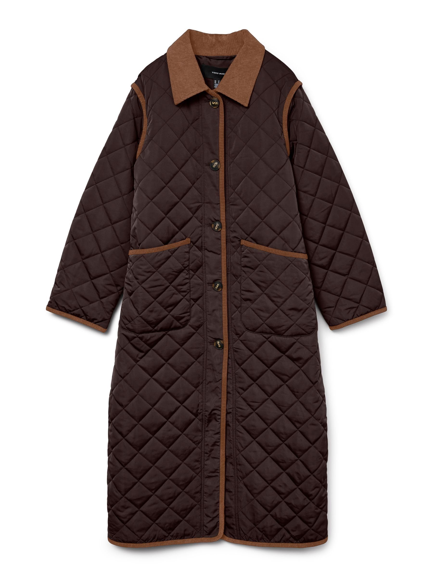 VERO MODA Vmemily Long Coat Boo, chocolate cake, S
