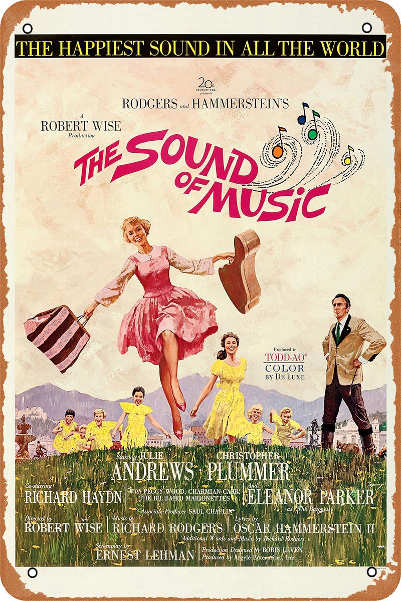 WENSENTE Movie The Sound of Music Poster Retro Metal Sign Vintage Tin Sign for Cafe Bar Man Cave Office Garage Home Wall Decor 12 X 8 inch