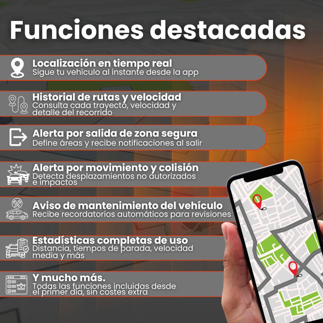 SOOS Localizador GPS para Coche, Moto, Maquinaria y Otros | Seguimiento en Tiempo Real sin Límite de Distancia, con Historial de Rutas y Velocidad | Rastreador GPS Coche con Batería de 10.000 mAh