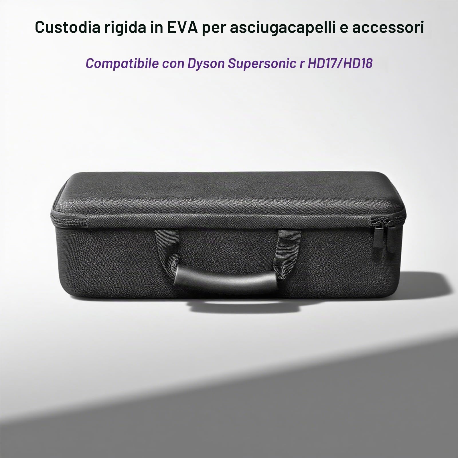 Custodia rigida da viaggio compatibile con asciugacapelli Dyson HD17 HD18, borsa da trasporto in EVA per asciugacapelli Supersonic R e accessori