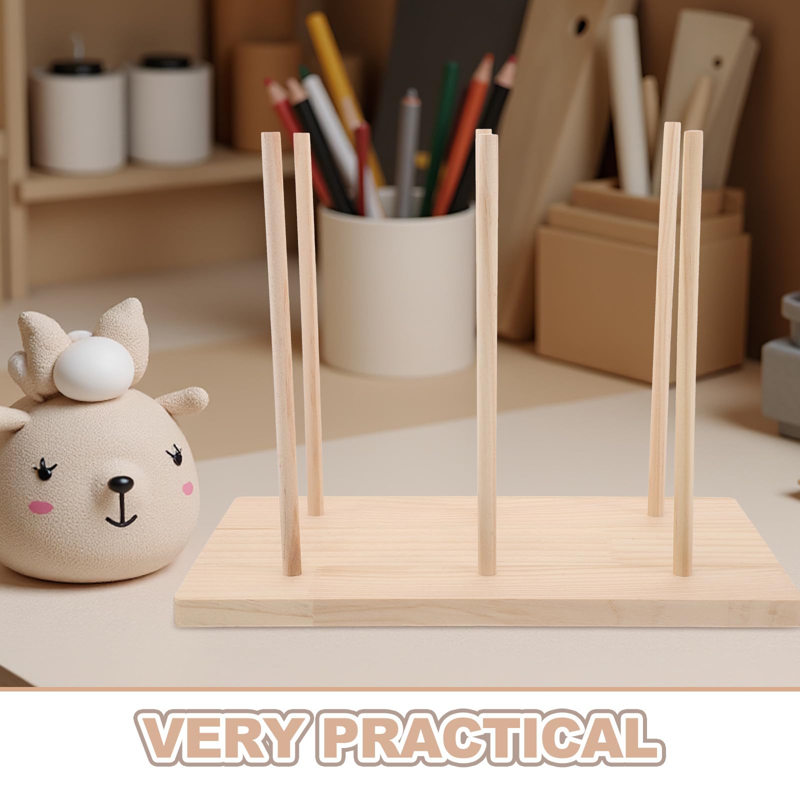 Yardwe Handpuppenständer für 6 Handpuppen Platzsparende Aufbewahrung und Stilvolle Dekoration für Kindergarten und Klassenzimmer