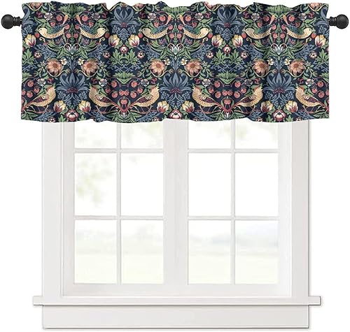 Miniatura 20 de YCness William Morris - Cenefa de cocina, diseño retro de ladrones de fresas, estampado floral, para cocina, sala de estar, baño, cafetería