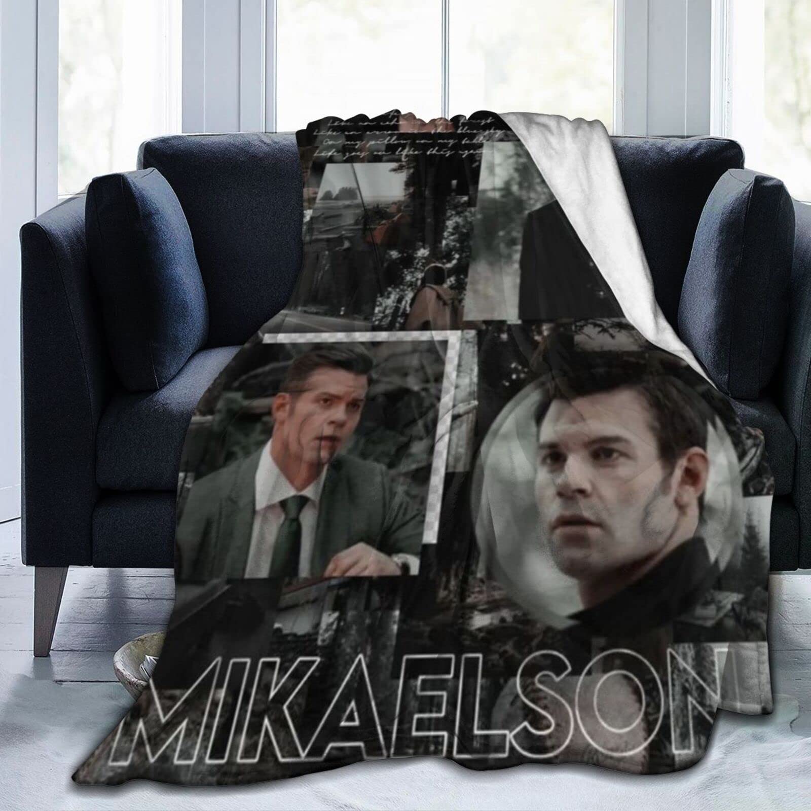 Djngn Women's Black Cozy Plush Elijah Thow Blanket Mikaelson Flannel Blanket,Bedding Warm Fleece Soft Blanket For Sofa Couch Living Room Office Car Camp Beach Blankets 60"X50"