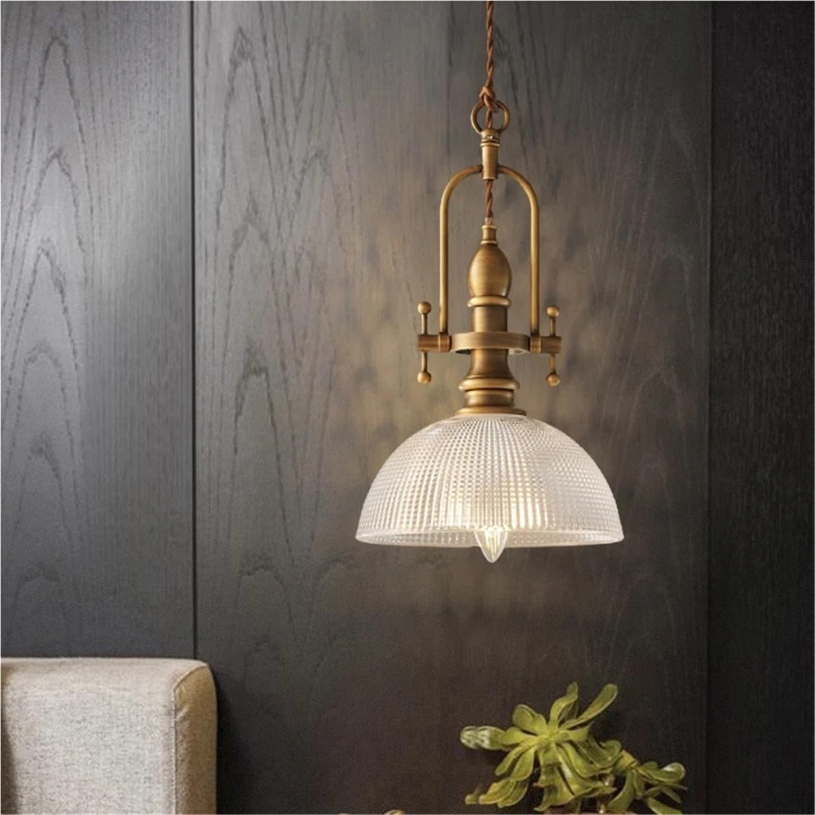 Creative Clear Glass Chandelier Brass Gold Hanging Pendant Light Ceiling Lighting Fixture Small Chandelier