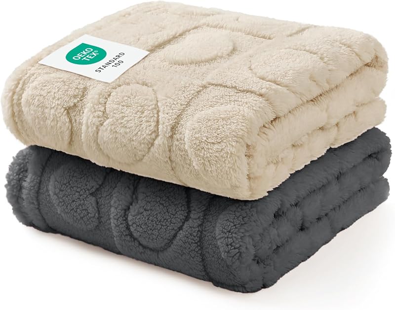 Manta para Cachorros e Gatos em Fleece Sherpa, Luciphia, 76 x 51 cm, Pacote com 2