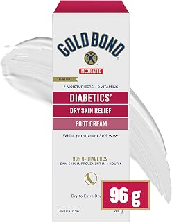 Gold Bond Ultimate Diabetics' Dry Skin Relief Foot Cream - 96g - Fast, Long-Lasting Relief for Dry, Cracked Skin on Feet & Heels - Contains 30% White Petrolatum, Plus Vitamin A, E to Soothe & Protect
