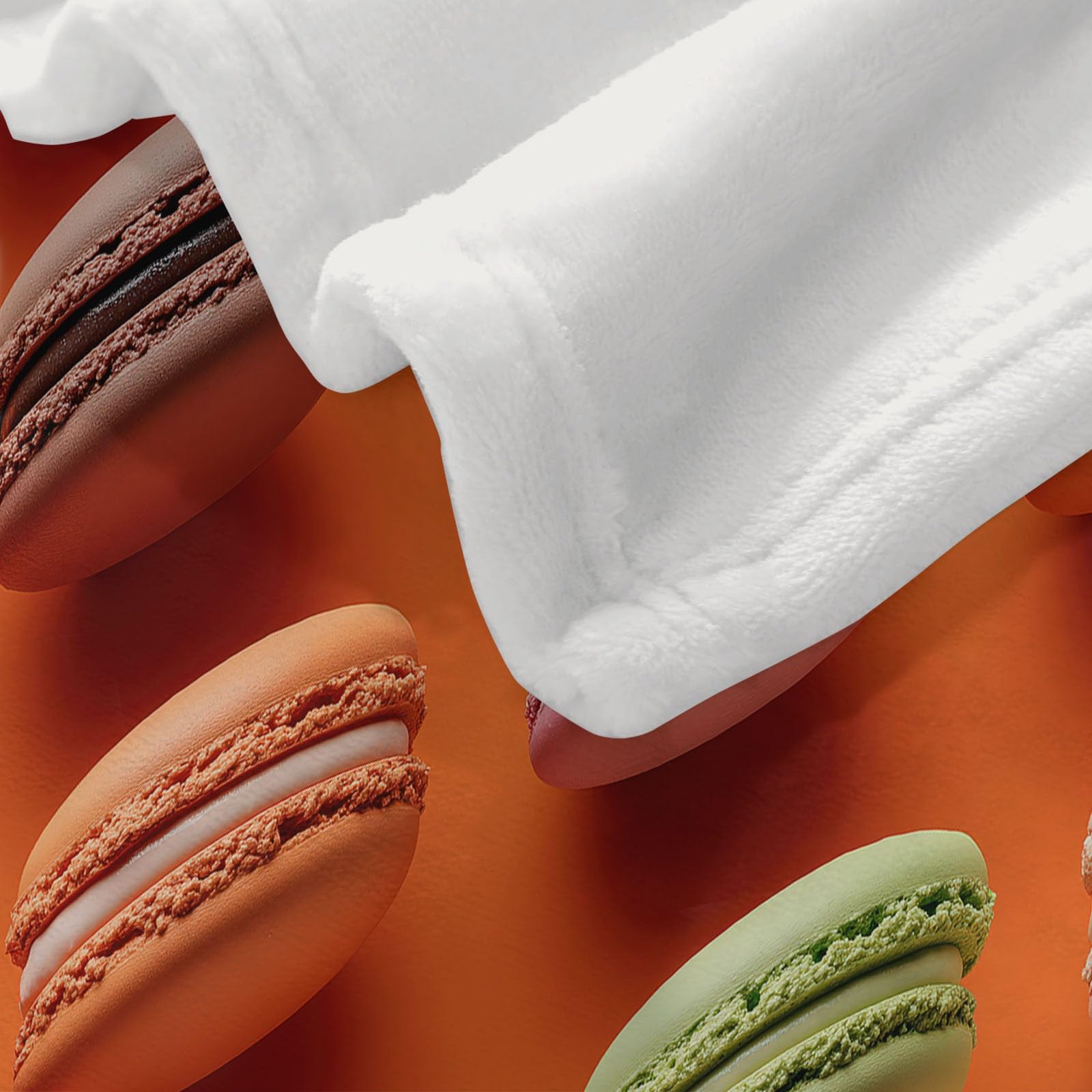 Generico Koce polarowe Fotografia Macaron Koc z polaru na sofę, kolor pomarańczowy flanelowy super miękki i ciepły koc na łóżko 150 x 200 cm narzuta na sofę pluszowy koc