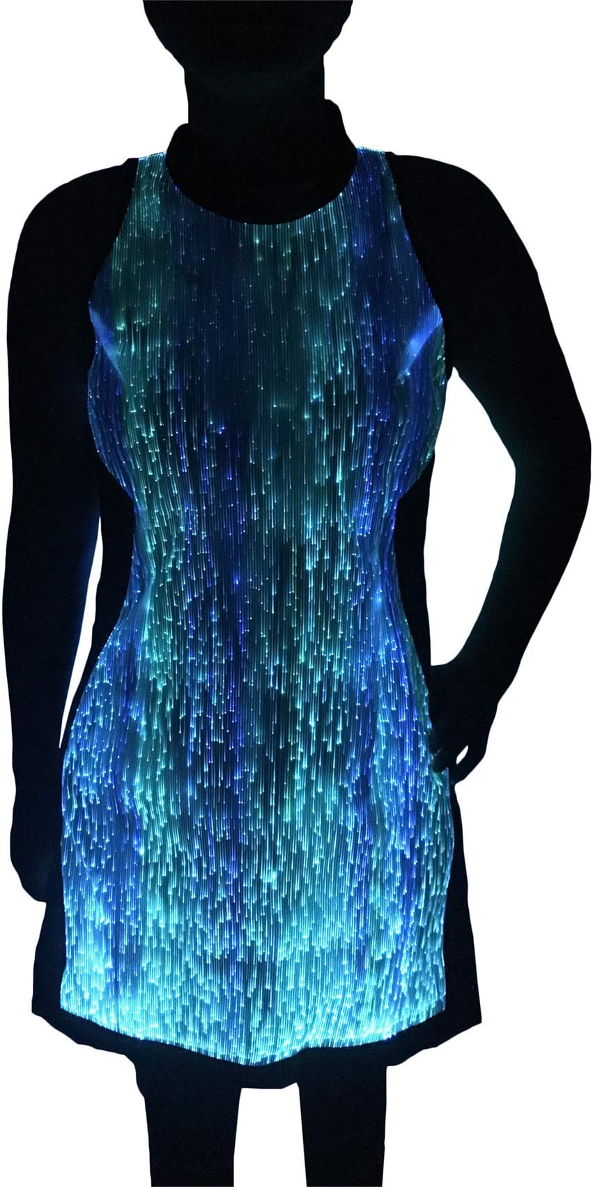 LED RGB Glow in The Dark Birthday Elegant Evening Party Dress,Mobile APP Control