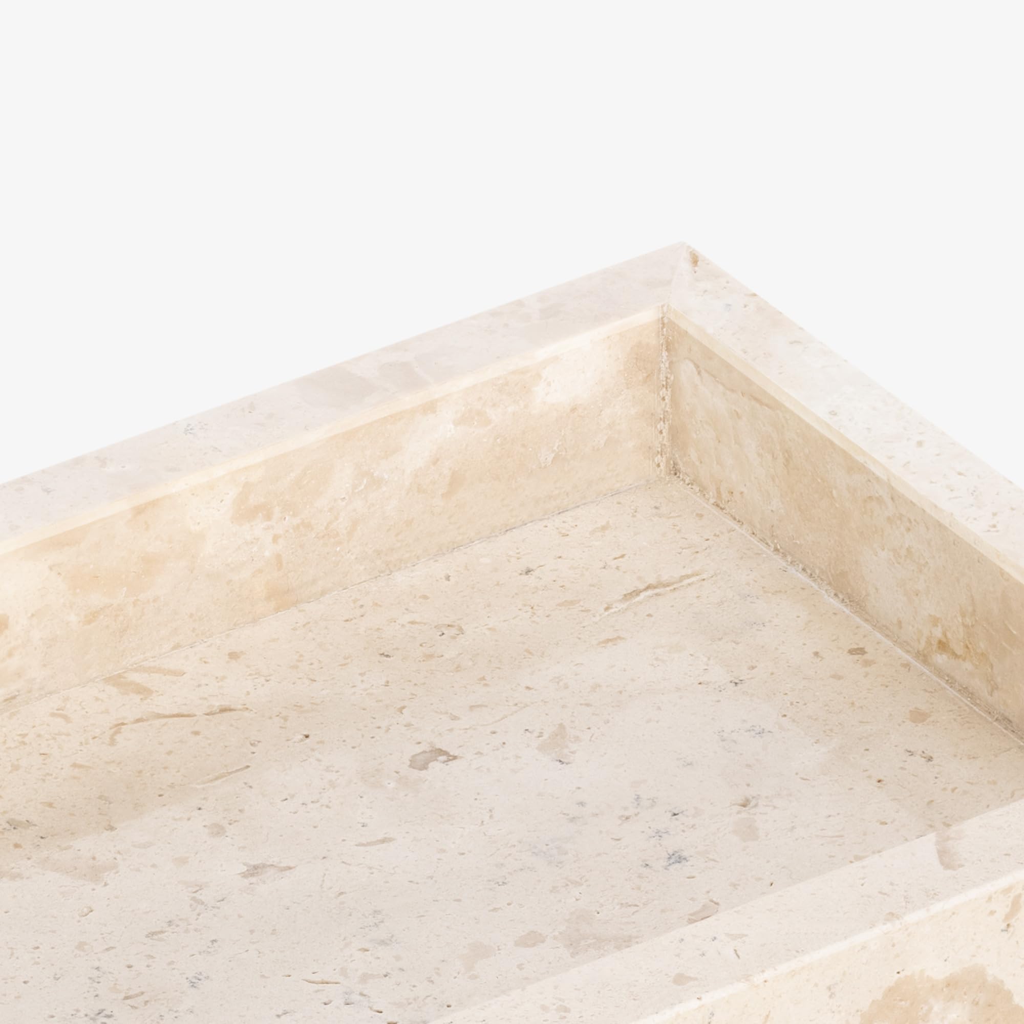 Navaris Mini Plateau Decoratif - Petit Plateau Rectangulaire Organisateur Salle de Bain 25 x 12 cm en Travertin pour Bijoux Produit de Toilette Bougie - Vide Poche Entree Design