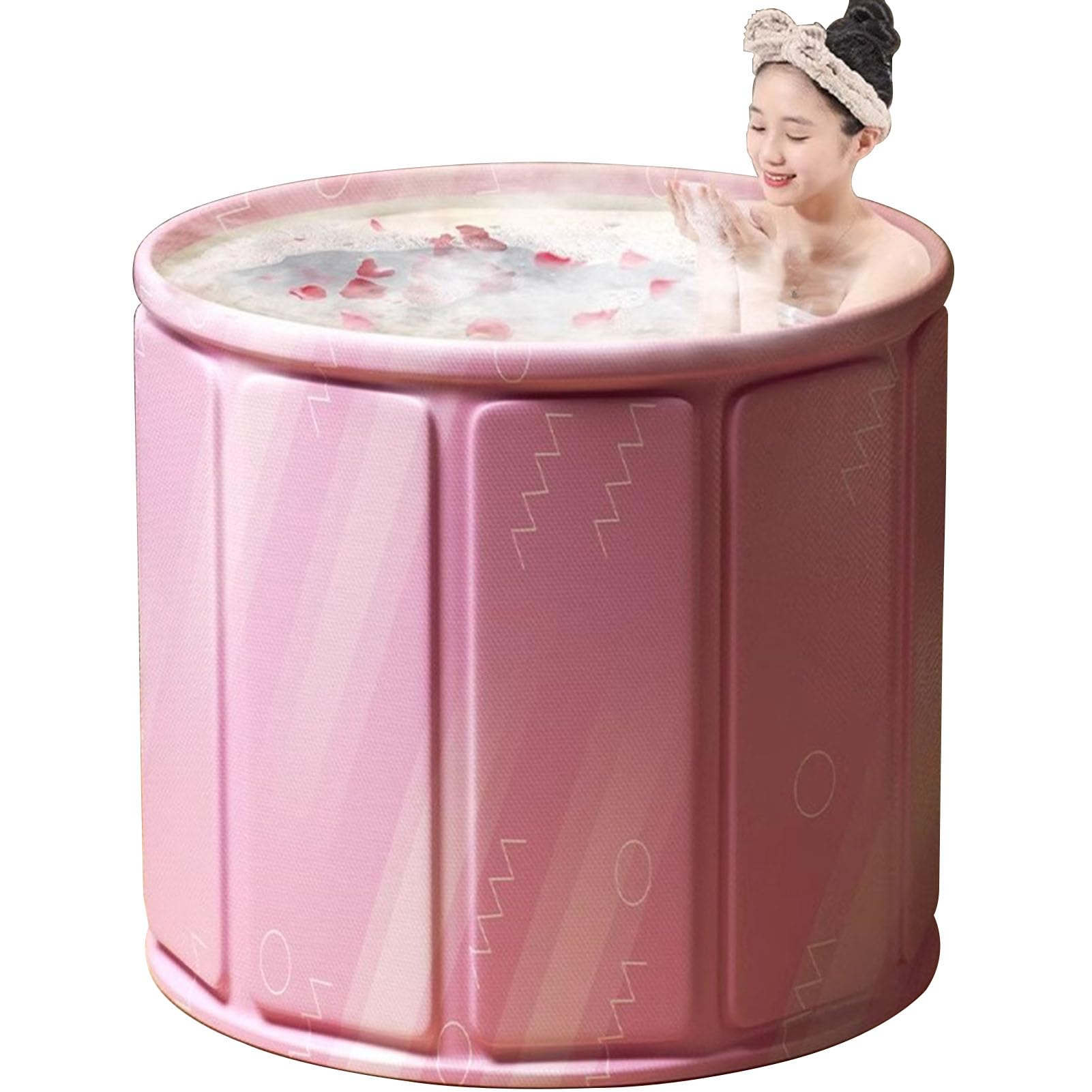 Faltbare Badewanne für Erwachsene Freistehende Badewanne für Heißes Bad und Eisbad Tragbare Eimer Mobile Badeerlebnis mit Einfacher Installation (70cm,Yellow)