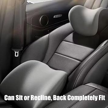 Car Headrest and Lumbar Support, Compatible with SAIC MAXUS D60 D90 EUNIQ 6 D90 Pro, Soft Ergonomic Seat Neck Pillow Kit, Set 2-Grey