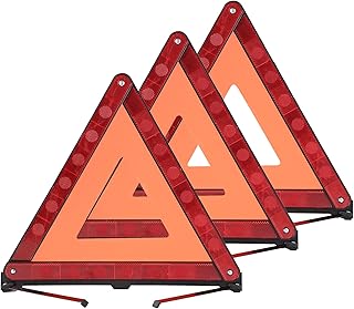 Emergency Warning Triangles | Roadside Safety Triangle, 3 Pack Foldable Warning Reflective Triangle with Case for Vehicles Breakdown