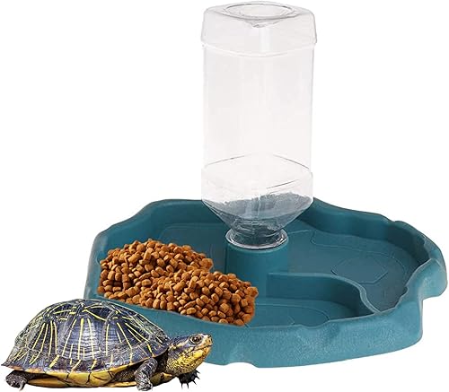 Plato de agua para reptiles 2 en 1 y plato de comida con botella, cuenco de agua de recarga automática para tortuga, cangrejo ermitaño, tortuga, disponible en Yaxa Venezuela