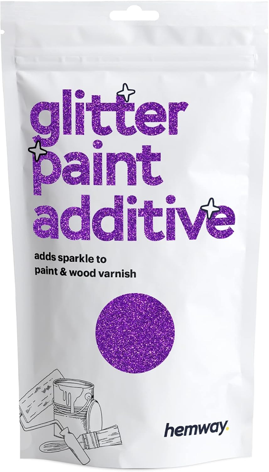Hemway Purple Glitter Paint Additive 100g / 3.5oz for Acrylic Latex