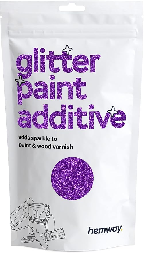 Hemway Purple Glitter Paint Additive 100g / 3.5oz for Acrylic Latex