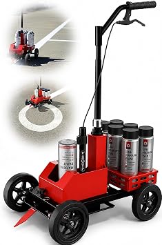 zozen Heavy Duty Parking Lot Striping Machine, 3-in-1 Straight/Freehand Curve/Circle Striping Line Marking Machine, 2-5" Adjustable Width, Windproof, Compatible with Inverted Marking Spray Paint